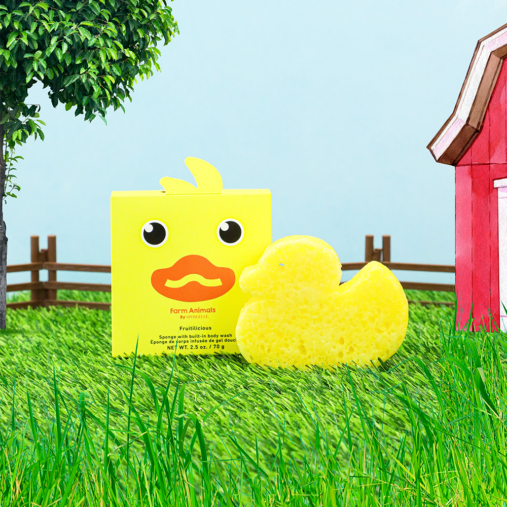 Spongellé Danny Duck Body Wash Infused Buffer — Farm Animals Collection