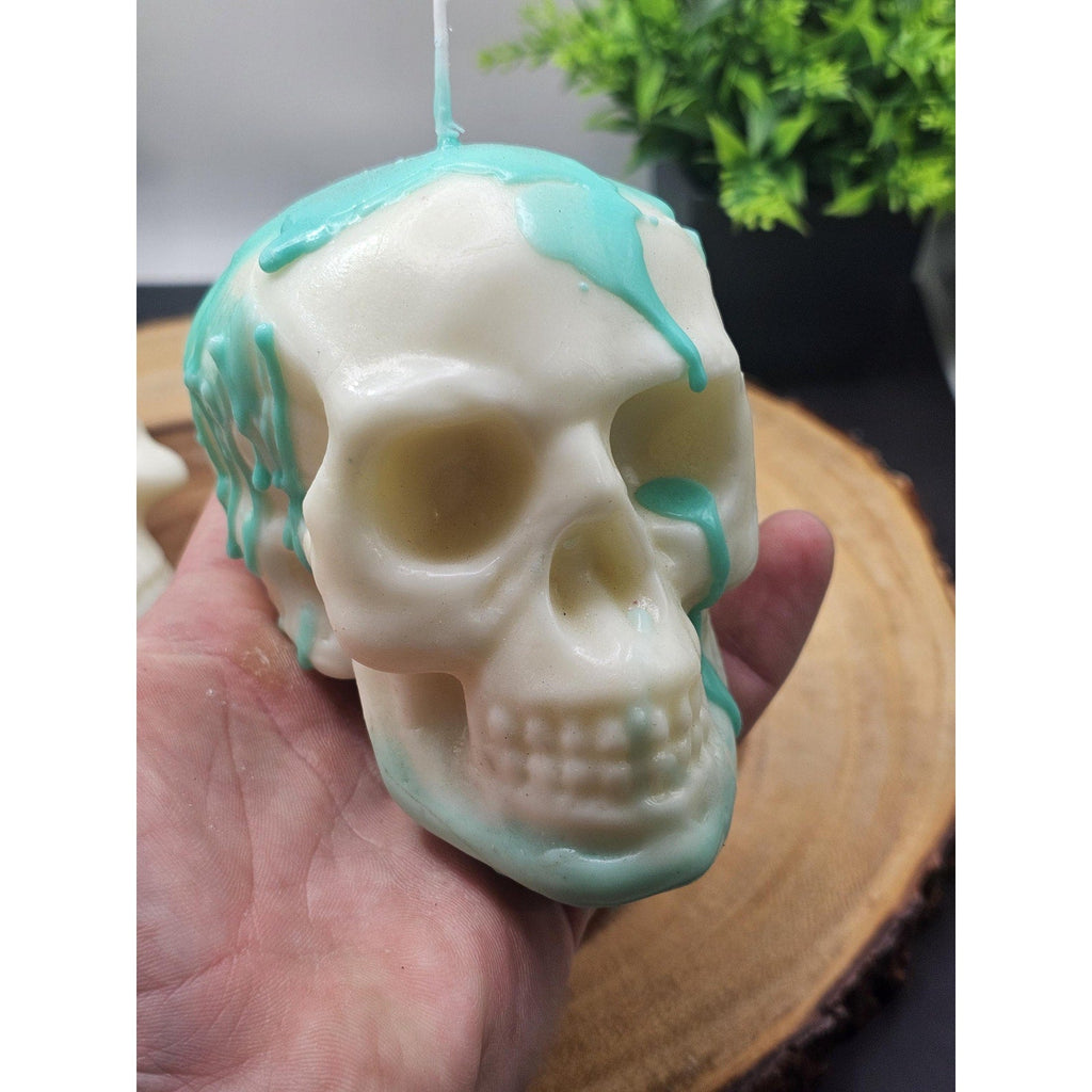 Skull Candle Set — 2-Piece Unscented Display Candles | Gothic Home Decor