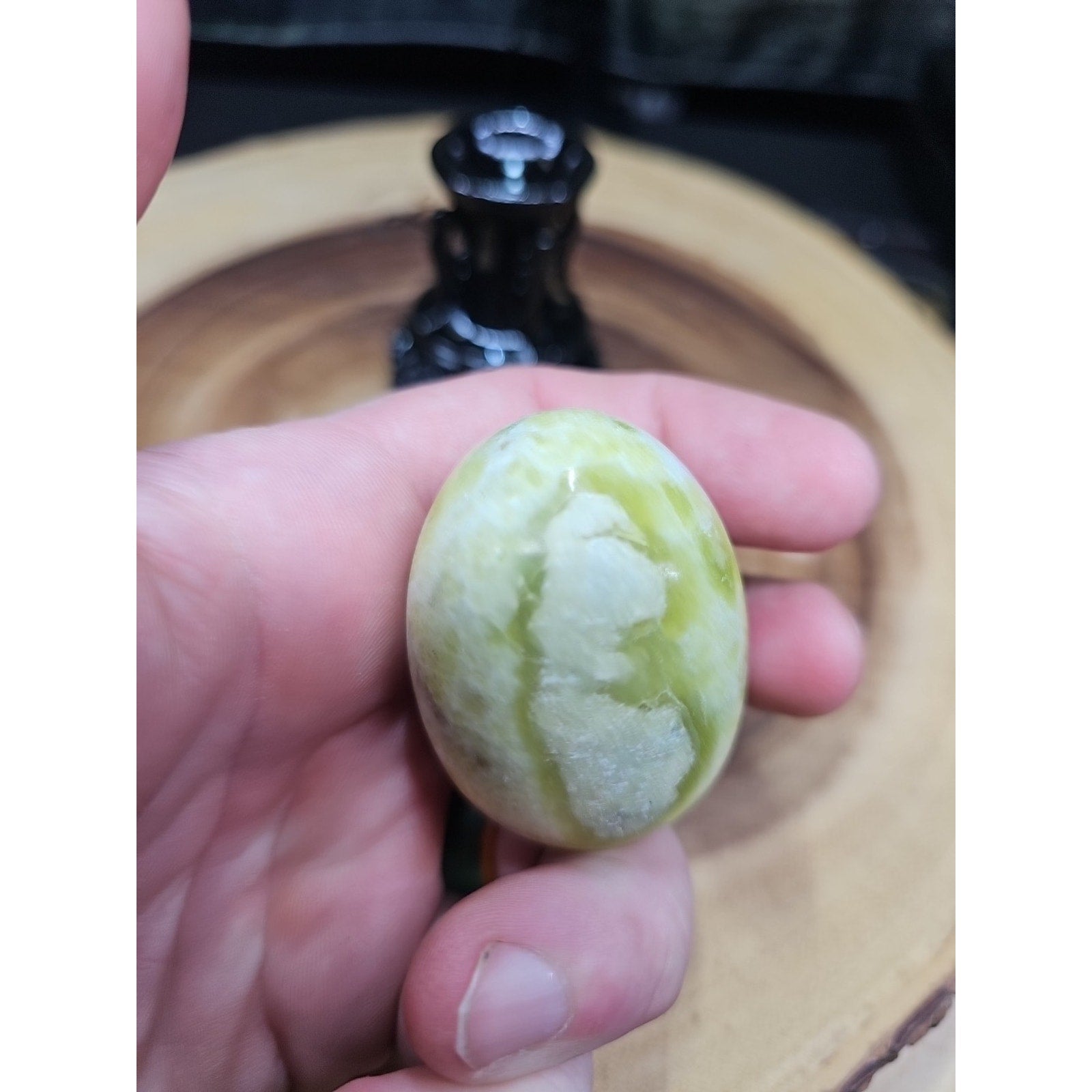 Lantian Jade Crystal Egg with Stand | Natural Polished Stone from China