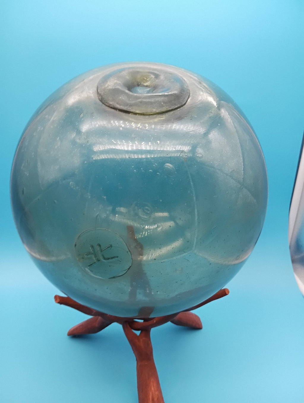 Hand-Blown Glass Fishing Float – Extra Large Japanese Nautical Decor 10.5"