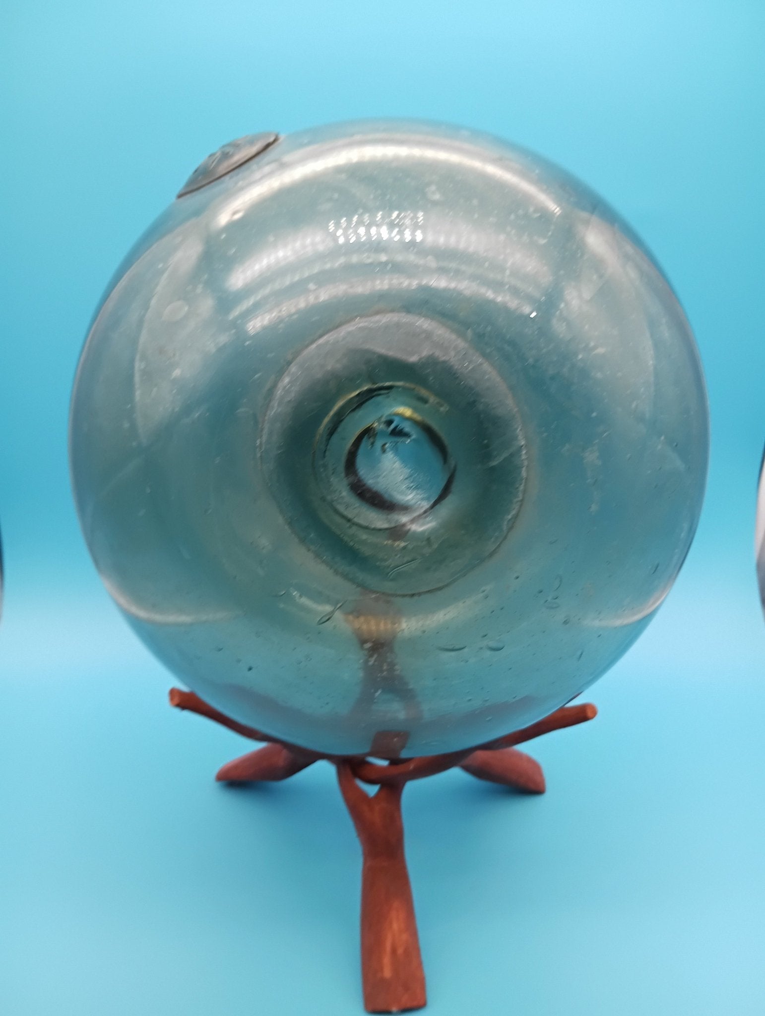 Hand-Blown Glass Fishing Float – Extra Large Japanese Nautical Decor 10.5"