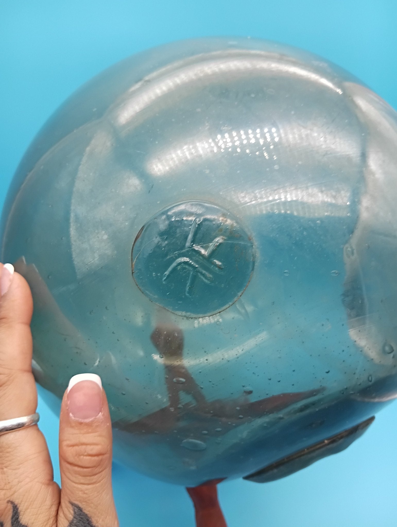 Hand-Blown Glass Fishing Float – Extra Large Japanese Nautical Decor 10.5"