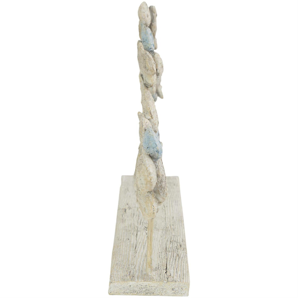 Light Blue Polystone Fish Textured Ombre Swimming Decorative Sculpture with Stand