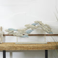 Light Blue Polystone Fish Textured Ombre Swimming Decorative Sculpture with Stand