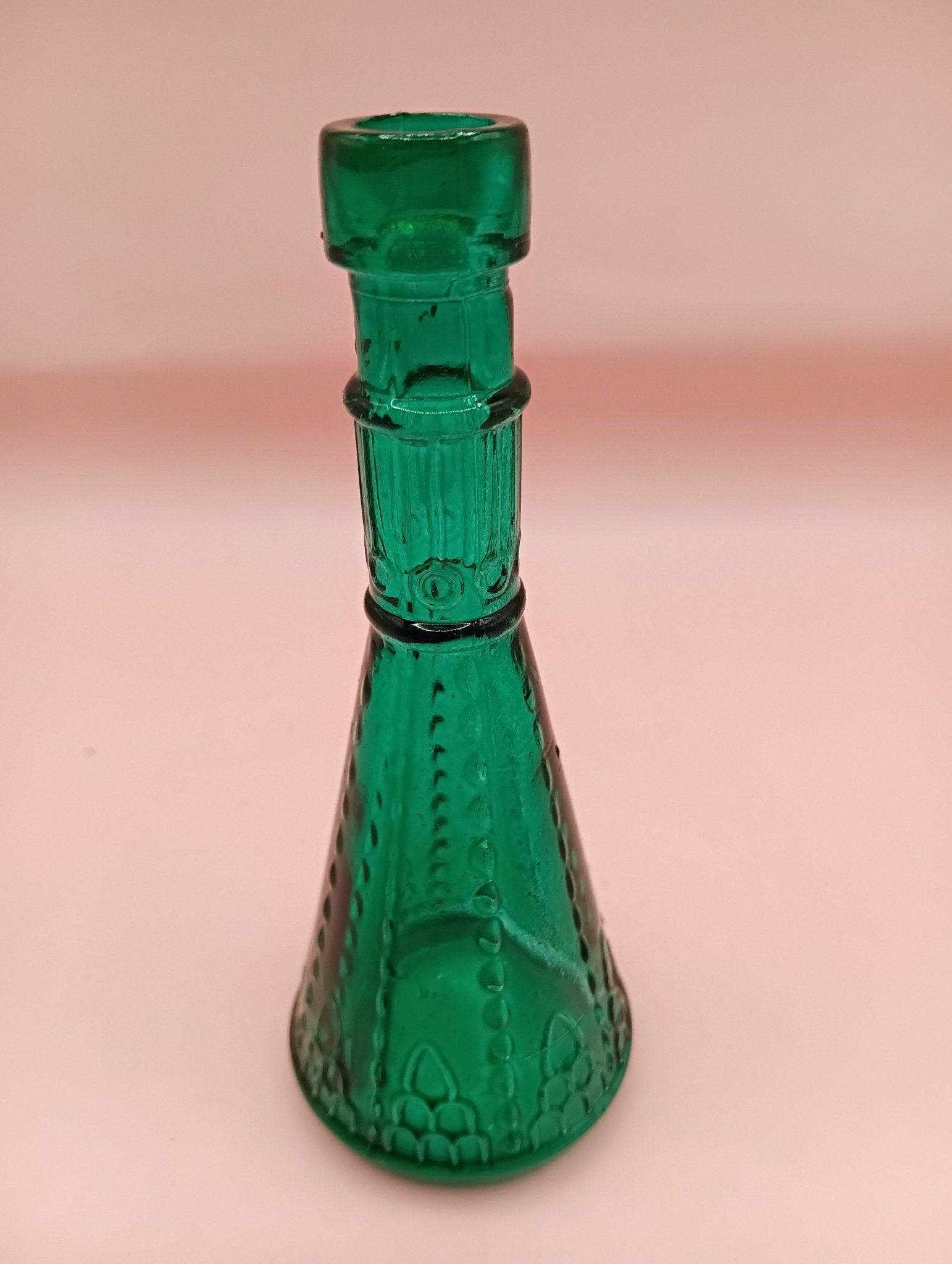 Miniature Apothecary Glass Bottle – Vintage 4.8" x 1.9" – Colored Glass Bud Vase (No Stopper Included)