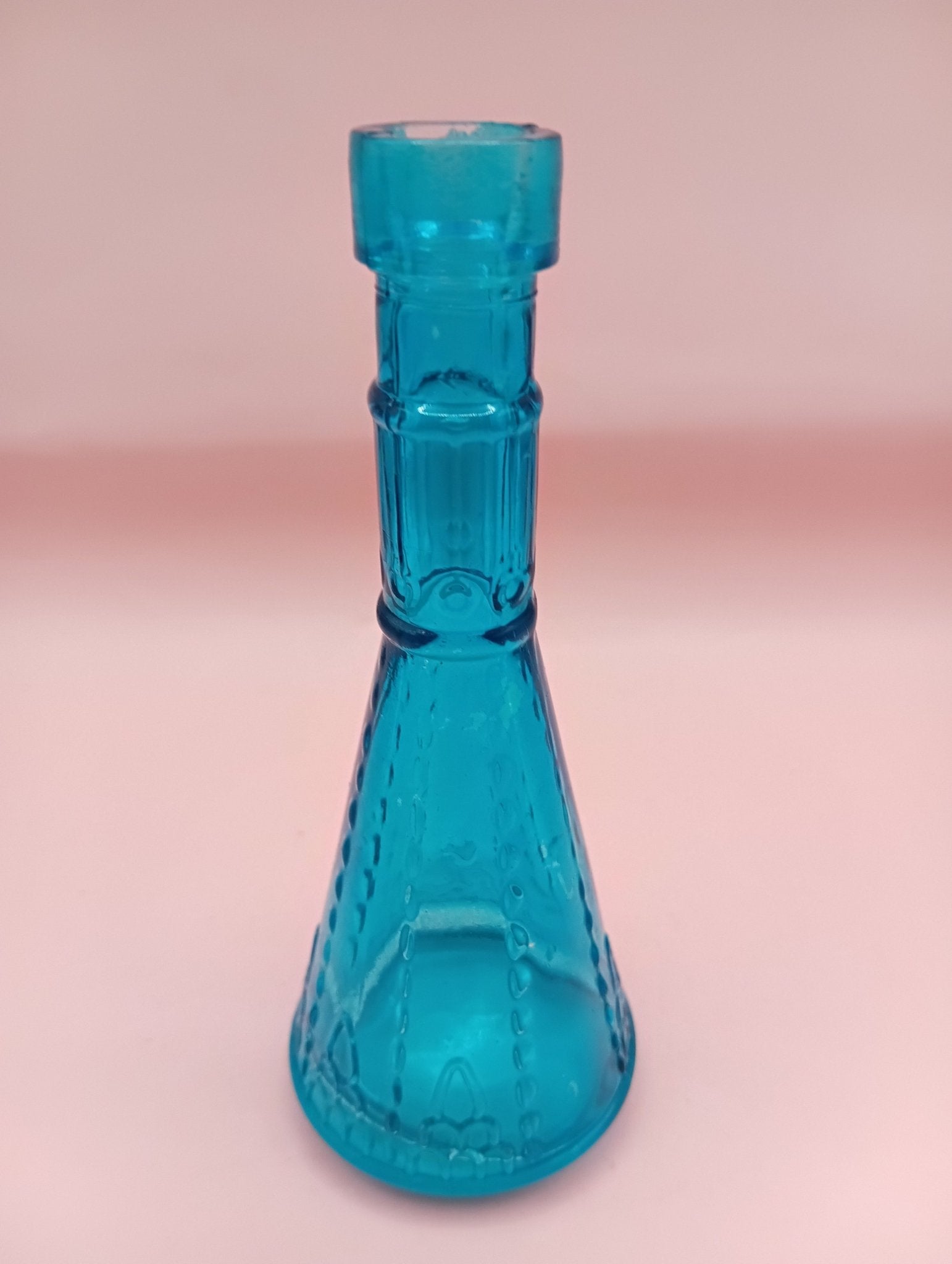 Miniature Apothecary Glass Bottle – Vintage 4.8" x 1.9" – Colored Glass Bud Vase (No Stopper Included)