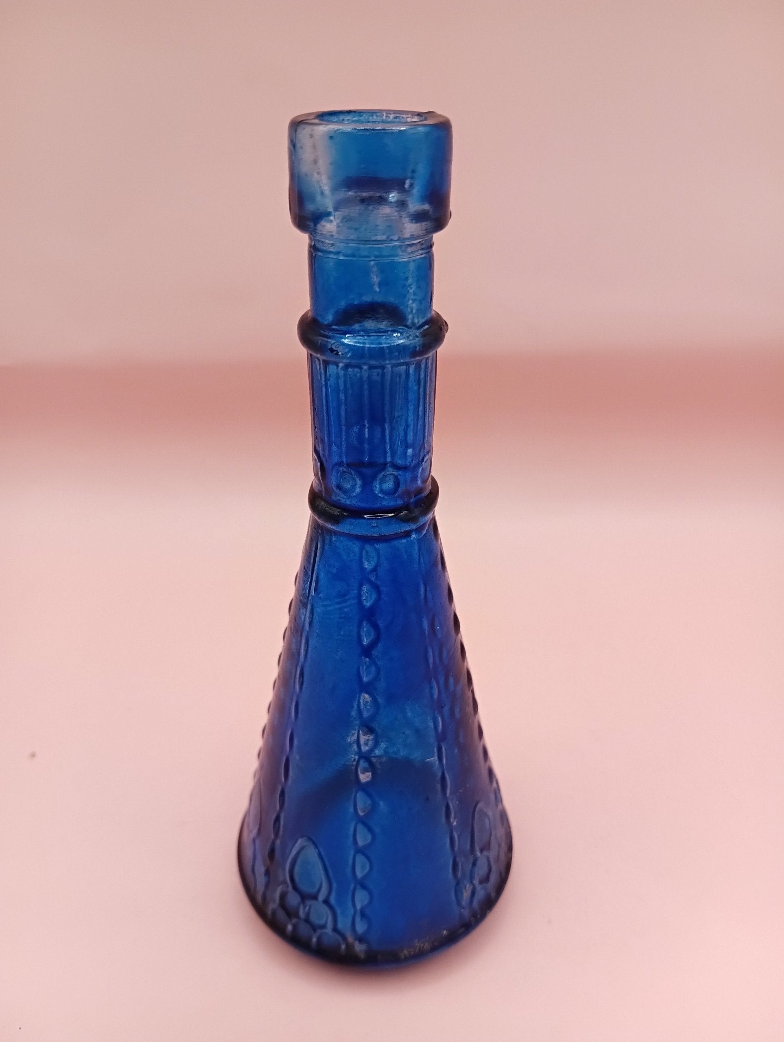 Miniature Apothecary Glass Bottle – Vintage 4.8" x 1.9" – Colored Glass Bud Vase (No Stopper Included)
