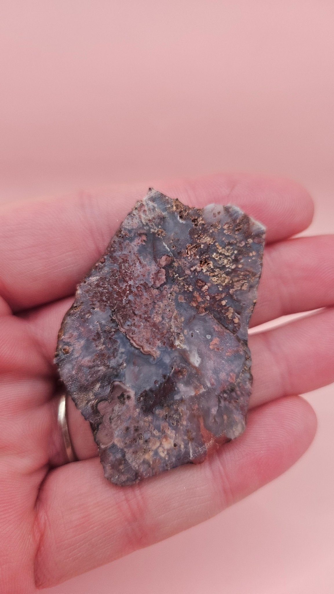 Moss Agate Slab – Stormy Swirls in Earth-Toned Hues-18 grams