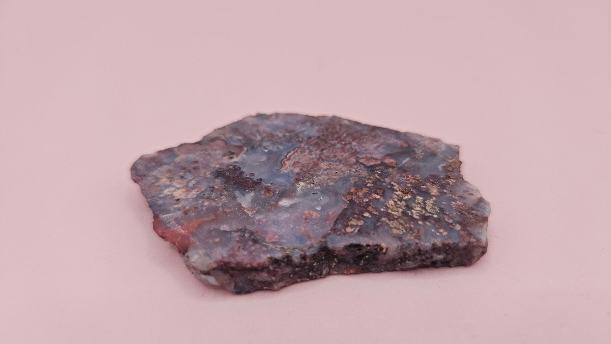 Moss Agate Slab – Stormy Swirls in Earth-Toned Hues-18 grams