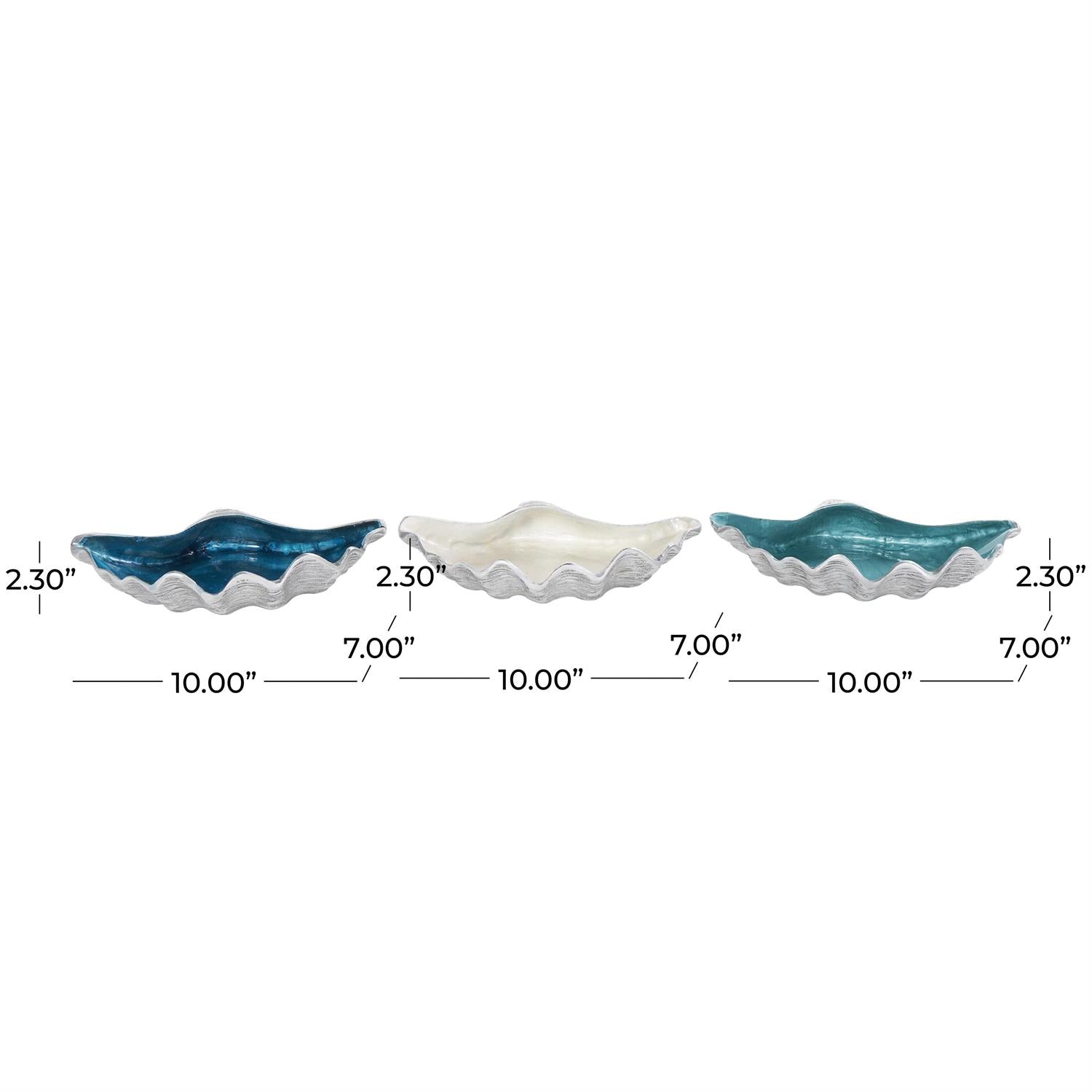 Multi-Colored Aluminum Shell Decorative Bowls