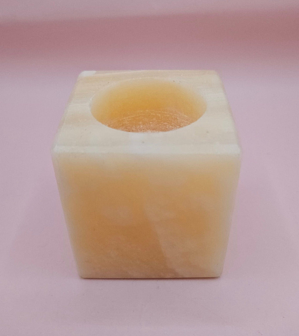 Natural Onyx Square Candle Holder – 2.4x2.4"