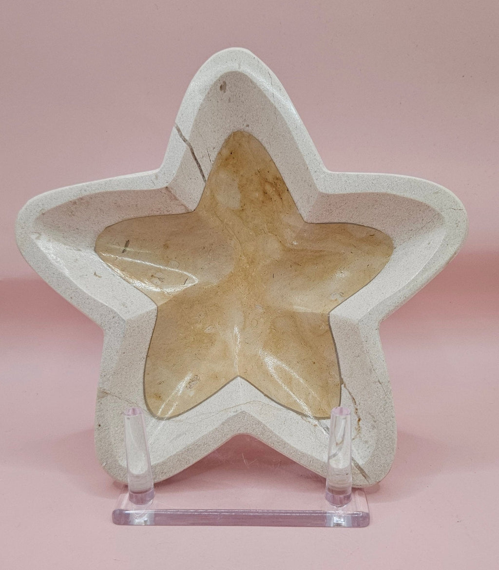 Onyx Star Dish – Polished Natural Stone Bowl 6.25"