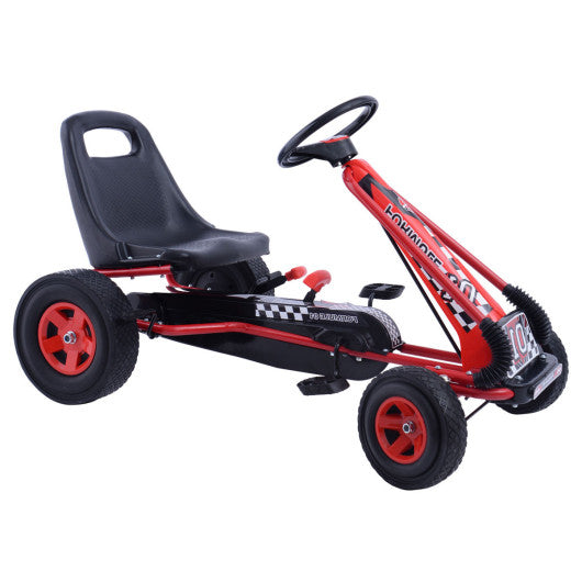 Kids Pedal Go-Kart with 4-Wheel Balancing System – Ride-On Racer | Red