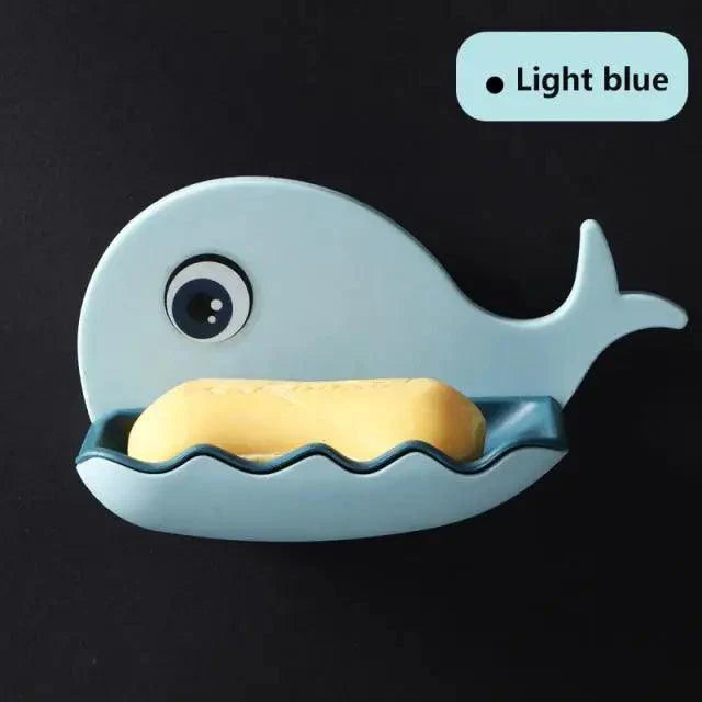 Leaf-Shaped Soap Dish with Drainage — Suction Cup Bathroom Soap Holder