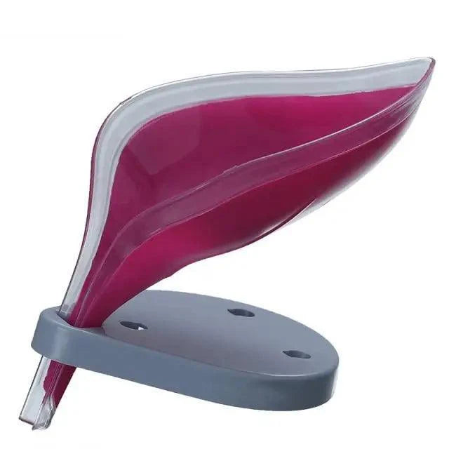 Leaf-Shaped Soap Dish with Drainage — Suction Cup Bathroom Soap Holder