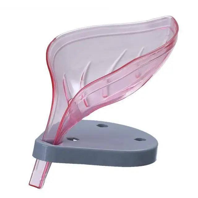 Leaf-Shaped Soap Dish with Drainage — Suction Cup Bathroom Soap Holder