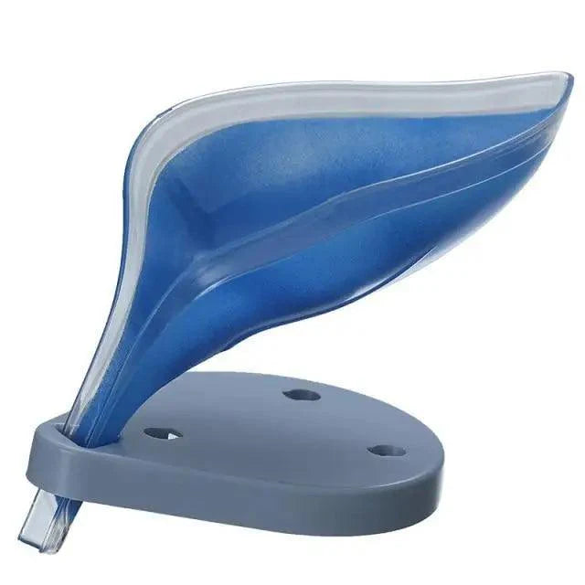 Leaf-Shaped Soap Dish with Drainage — Suction Cup Bathroom Soap Holder