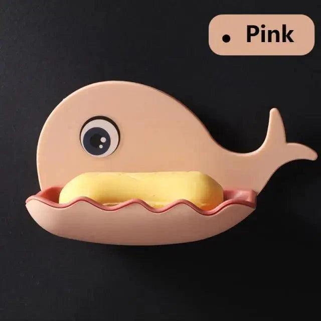 Leaf-Shaped Soap Dish with Drainage — Suction Cup Bathroom Soap Holder