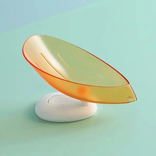 Leaf-Shaped Soap Dish with Drainage — Suction Cup Bathroom Soap Holder
