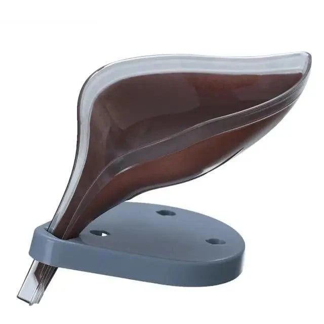 Leaf-Shaped Soap Dish with Drainage — Suction Cup Bathroom Soap Holder