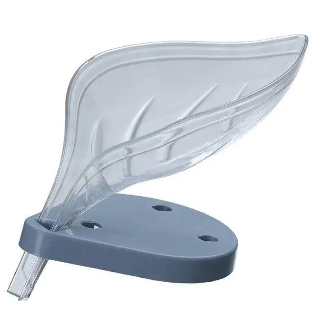 Leaf-Shaped Soap Dish with Drainage — Suction Cup Bathroom Soap Holder
