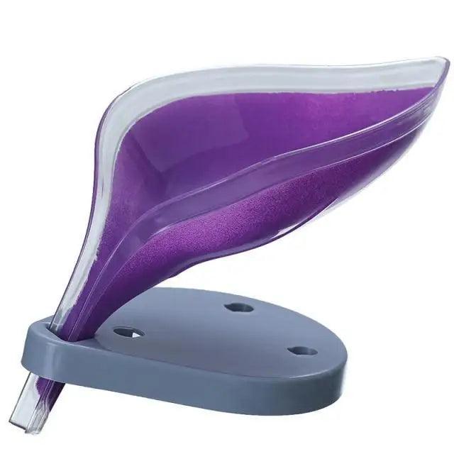 Leaf-Shaped Soap Dish with Drainage — Suction Cup Bathroom Soap Holder