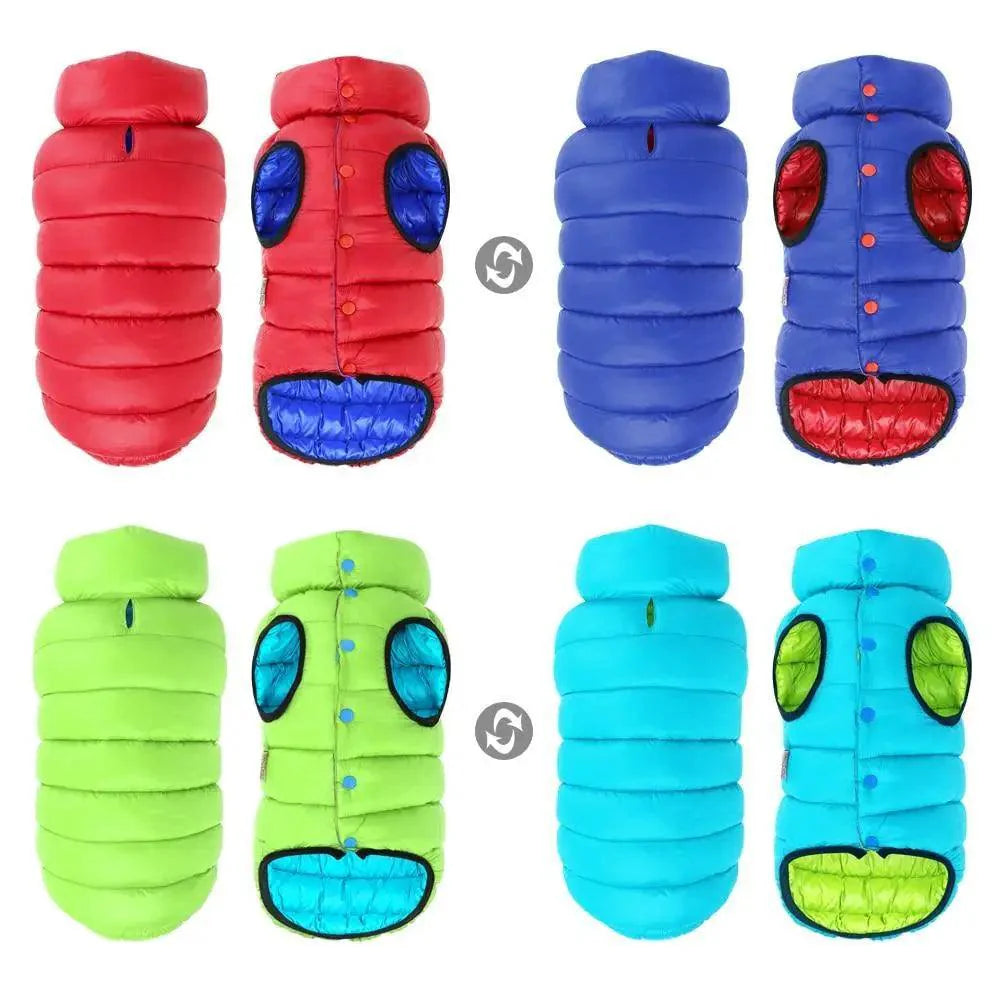 Reversible Winter Dog Jacket – 3-Layer Waterproof Vest Coat for Small to Large Dogs
