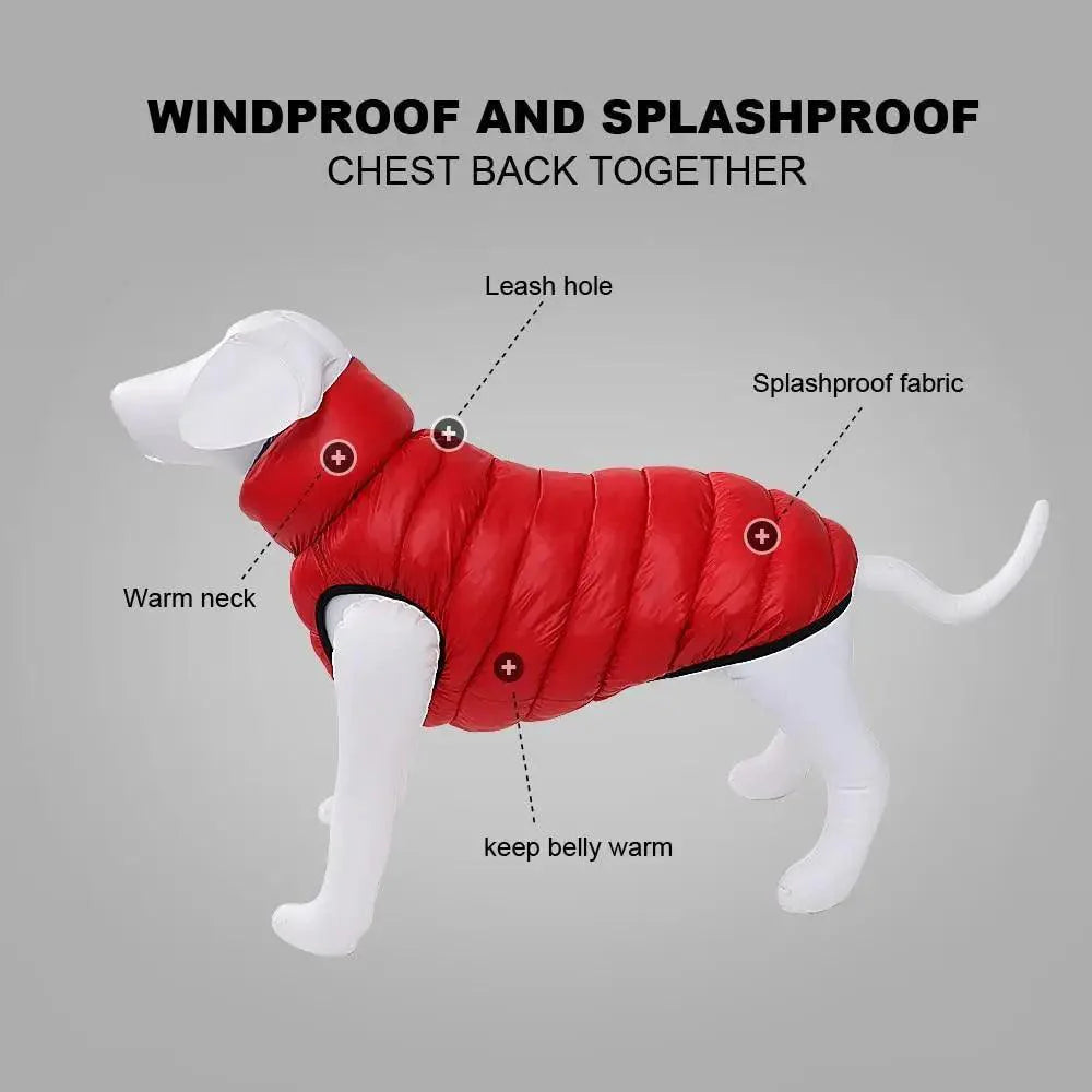 Reversible Winter Dog Jacket – 3-Layer Waterproof Vest Coat for Small to Large Dogs
