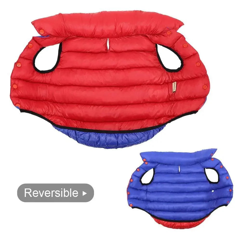 Reversible Winter Dog Jacket – 3-Layer Waterproof Vest Coat for Small to Large Dogs